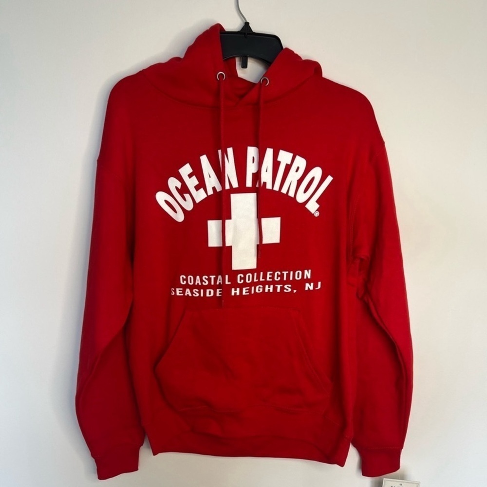 Ocean Patrol Seaside Heights NJ Red Hoodie Jersey Shore